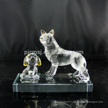 Beau cadeau cristal chien Figurine poli cristal chiot pour bébé enfants Souvenirs